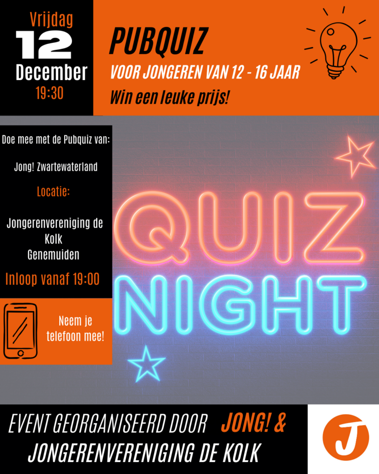 flyer van de pubquiz bij de Kolk